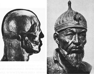 Восстановленный портрет Темарлана по черепу (метод Герасимова)